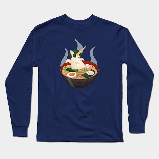 Ramen Bath Sushicorn Long Sleeve T-Shirt by LittleWhiteOwl